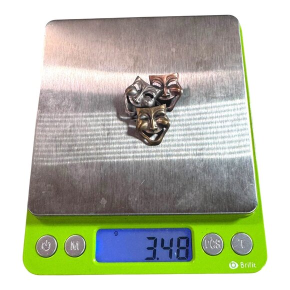 Vintage K & T Theater Mask Brooch Pin Comedy Tragedy Face Masks Drama Gift - Picture 6 of 6